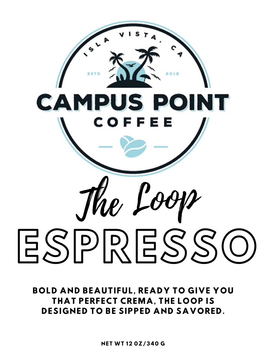 The Loop Espresso, The Loop Espresso Blend, Espresso, The Loop, ground espresso, whole bean espresso, espresso blend, campus point coffee