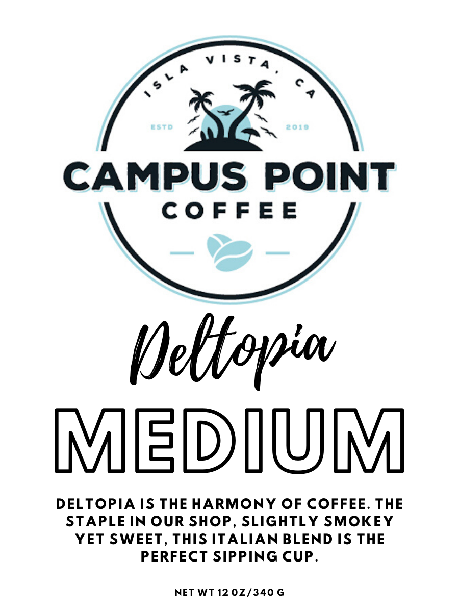Deltopia Medium Roast Coffee, Deltopia, Deltopia Medium Roast, medium roast coffee, coffee, ground coffee, whole bean coffee, ground medium roast coffee, whole bean medium roast coffee, campus point coffee