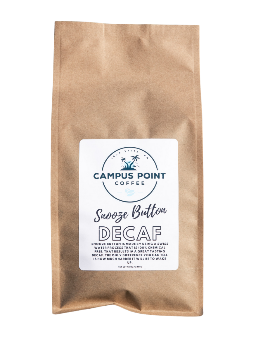 Snooze Button Decaf Coffee, Snooze Button, Decaf Coffee, Decaf, Coffee, ground decaf coffee, whole bean decaf coffee, campus point coffee